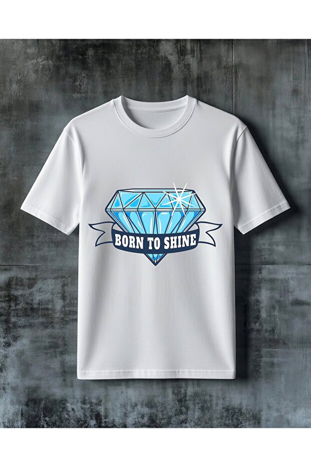 Born to Shine Diamond Printed Oversized T-Shirt