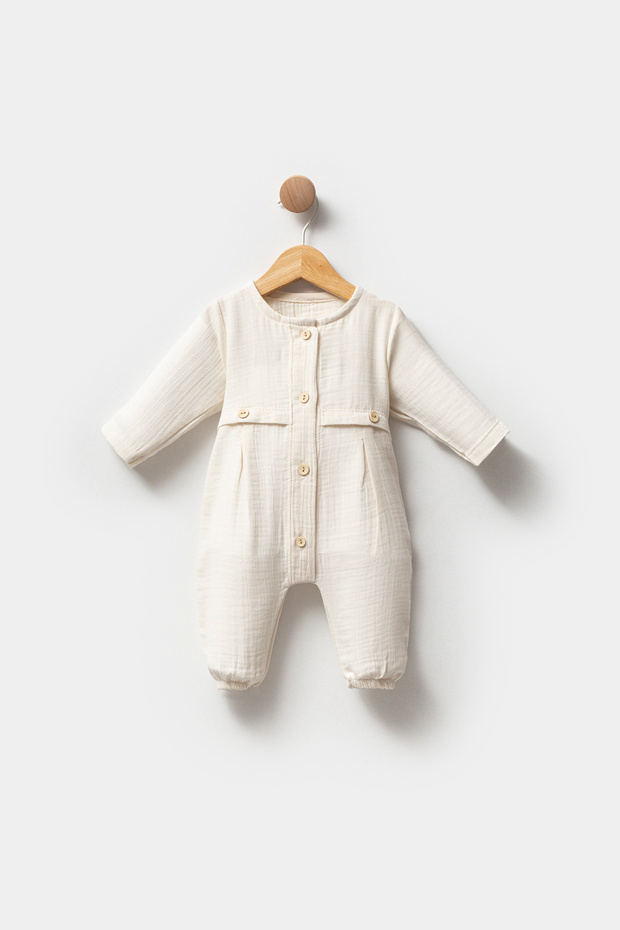 Muslin baby boy romper