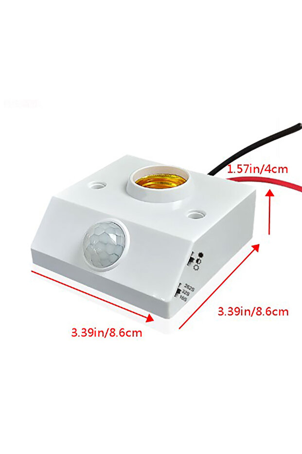 حامل مصباح استشعار الحركة بالأشعة تحت الحمراء التلقائي AC85-265V، قاعدة E27 لمصباح LED، حساس PIR D، مقاس واحد