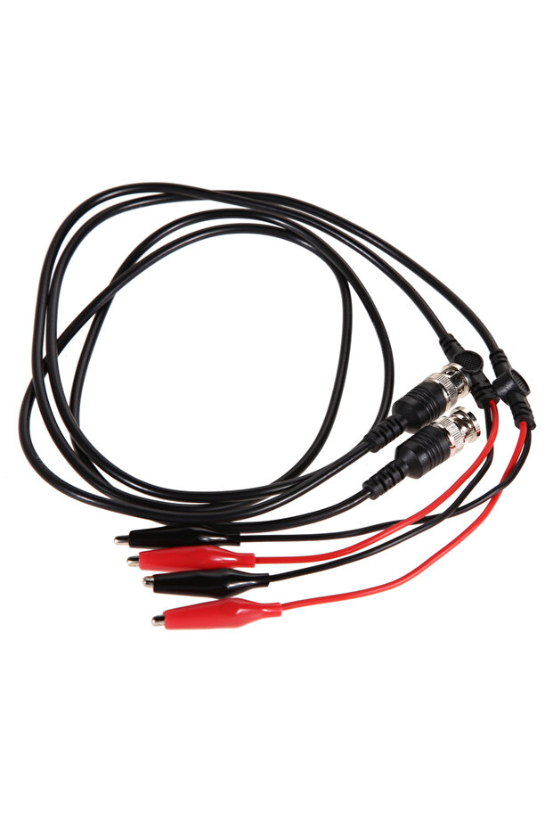 ALLOET black 2 Pcs 110cm BNC Q9 To Double Alligator Clip Oscilloscope Test Probe Leads Cables BNC Te