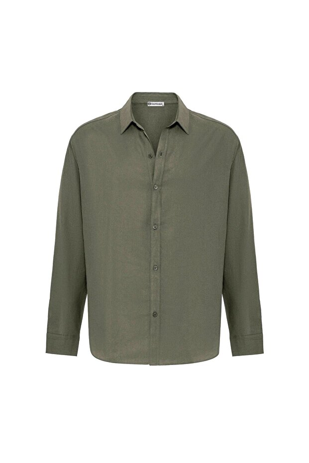 Basic oversize long sleeve linen shirt