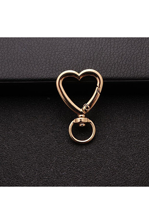 Gold heart 10Pc Heart Spring Gate Rings Openable Keychain Leather Belt Strap Xyu Dog Chain Buckles S