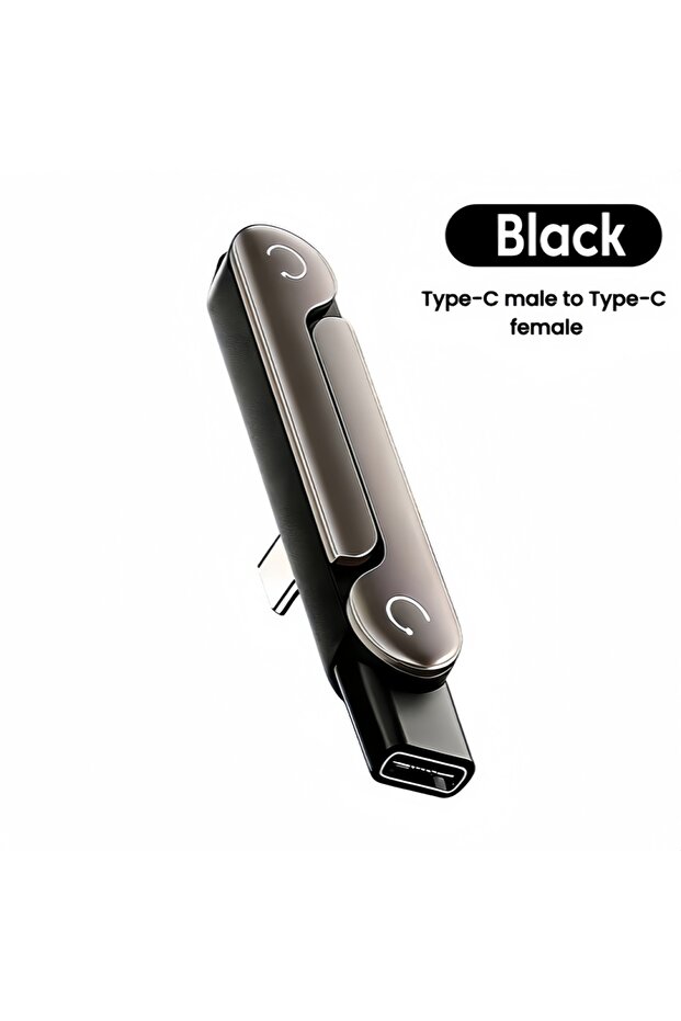 محول USB C أسود بقوة 240 واط مع حامل مدمج، محول متعدد الوظائف قابل للطي لنظام iOS 15 و16 و17 وماك بوك
