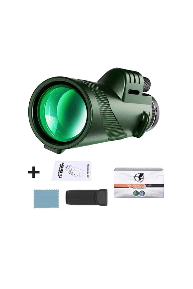 green 80x100 Portable Zoom HD Monocular Telescope Long Distance Mini Powerful Telescope for Hunting
