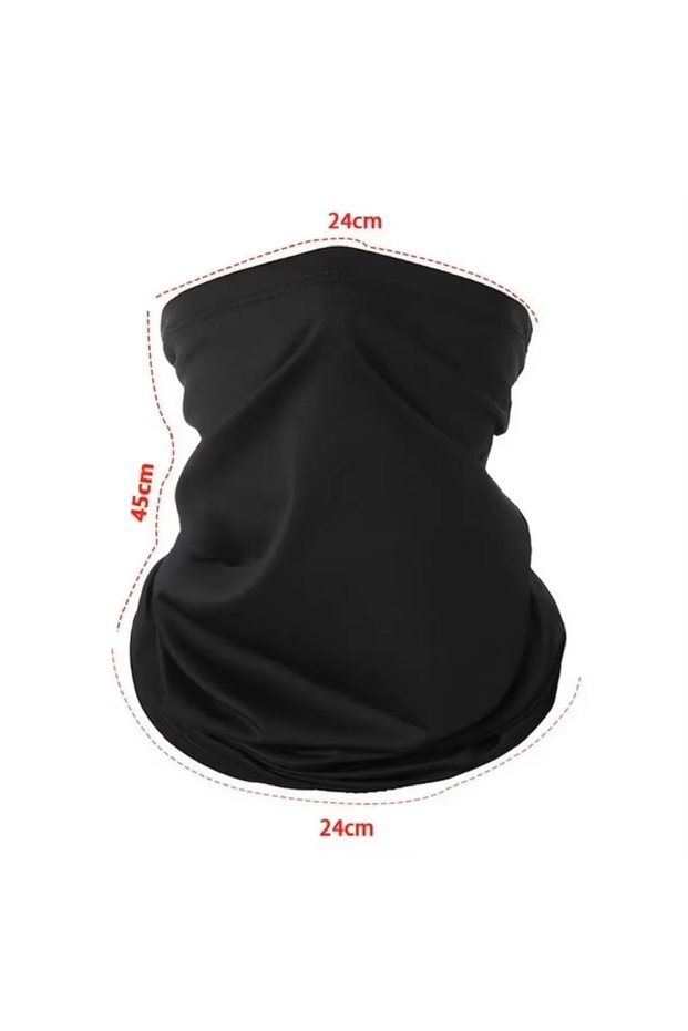 1pc-black Outdoor Bandana Balaclava Buff Neck Warmer Windproof Sun Protection Face Mask for Cycling