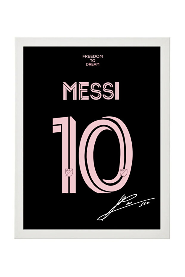 Messi Inter Miami CF Autographed Poster with Frame 30x40cm