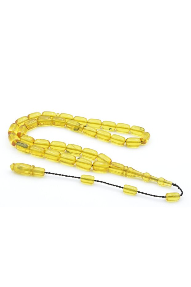 Ayhan Turan Made Capsule Black Yellow Squeeze Amber Prayer Beads