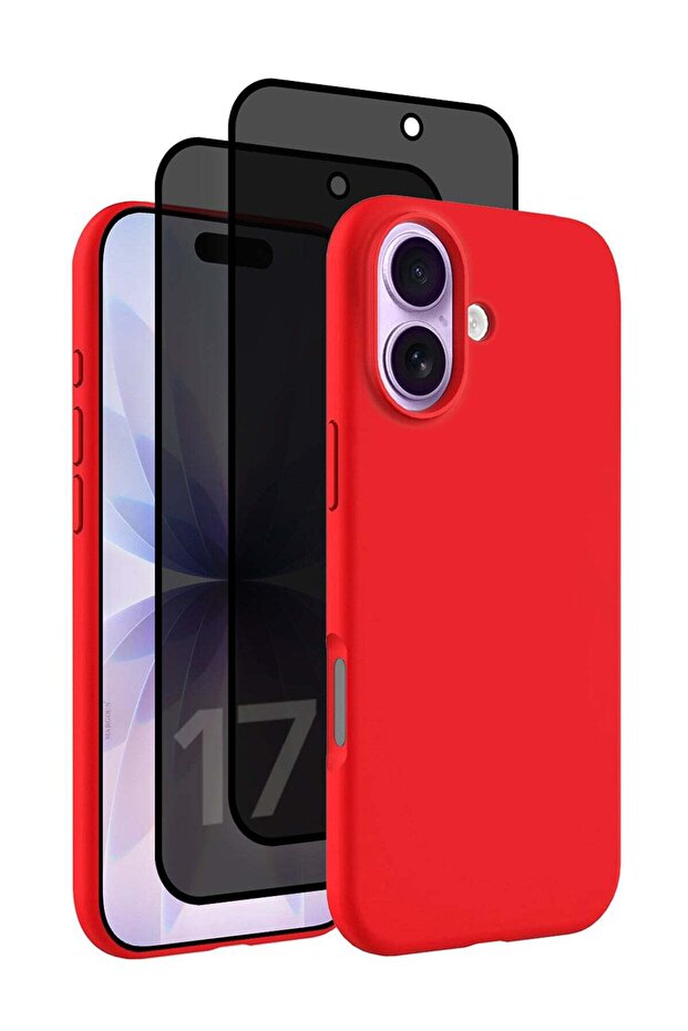 3Packs Liquid Silicone Protective Phone Case for iPhone 17, Soft Anti-Scratch Microfiber Lining Ultra Slim Drop Protection Phone Cover with Two Privacy Screen Protectors