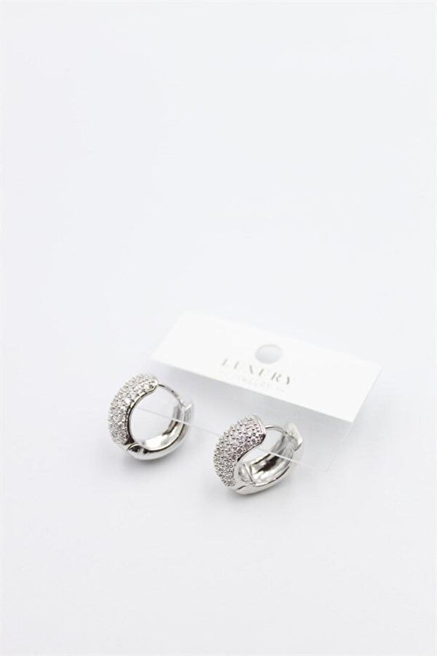 Jewelled Hoop Earrings - Silver