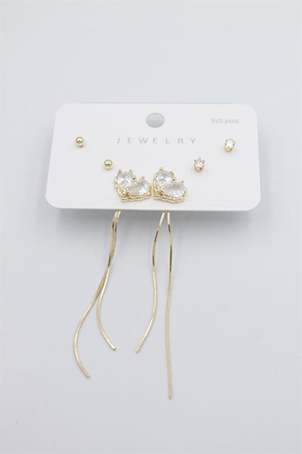 Multiple Set Earrings - Gold - 1