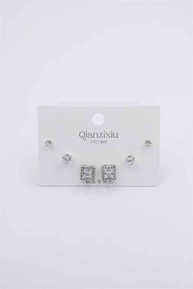 Multiple Set Earrings - Silver - 1