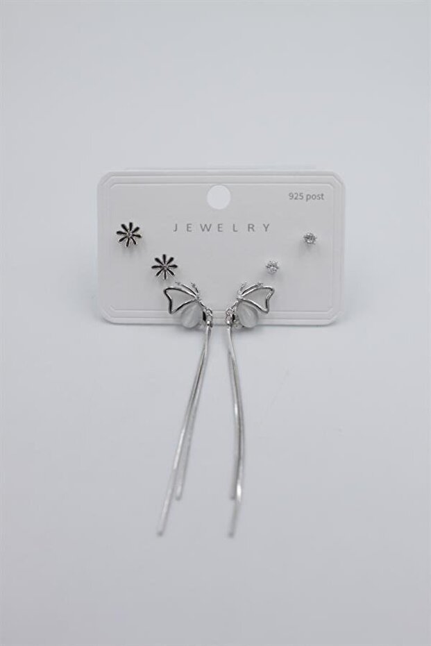 Multiple Set Earrings - Silver - 1