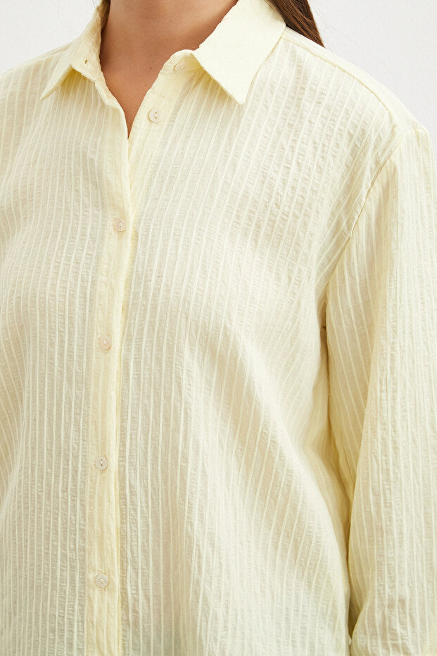 Striped Patterned Shirt Yellow - 5