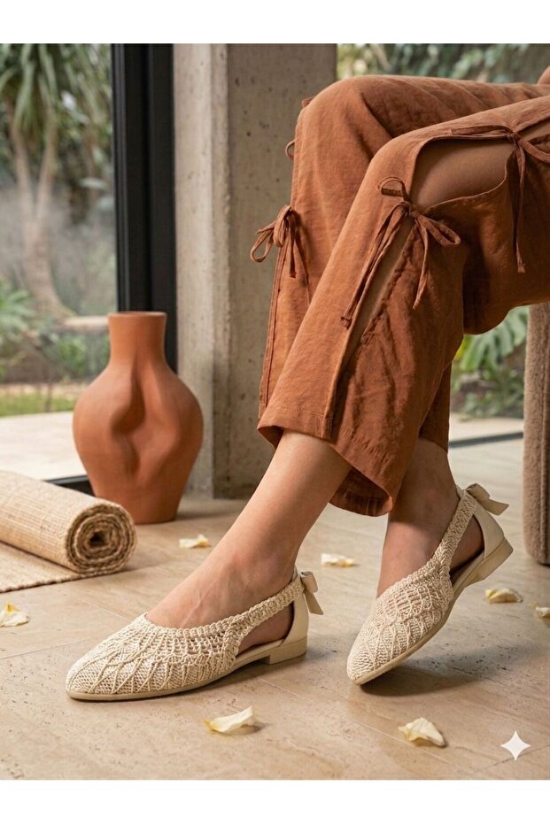 Open Women's Ballet Flats with Wicked Weave Accessories and Details
