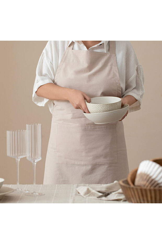 Delantal Kitchen Apron Beige - 2
