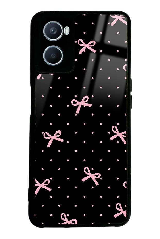 Oppo A96 Glossy Phone Case with Pink Ribbon Design