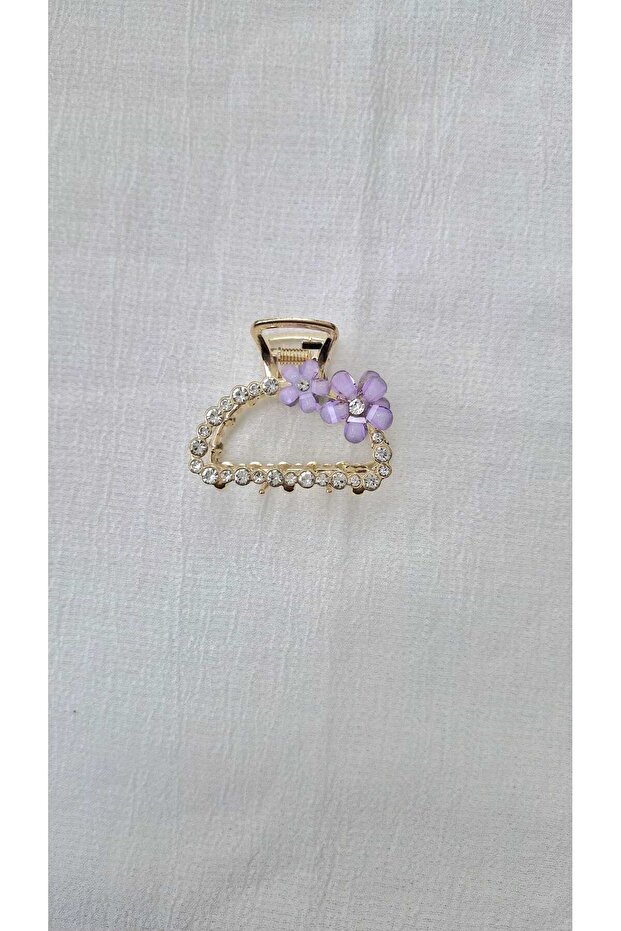 Metal Clasp with Zircon Stone Daisy 4.5 cm 1 Piece