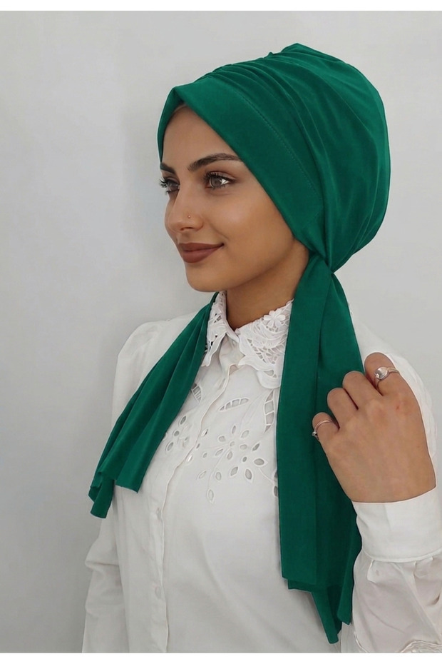 Design Dubai Hijab Ready-Made Bone Shawl Green
