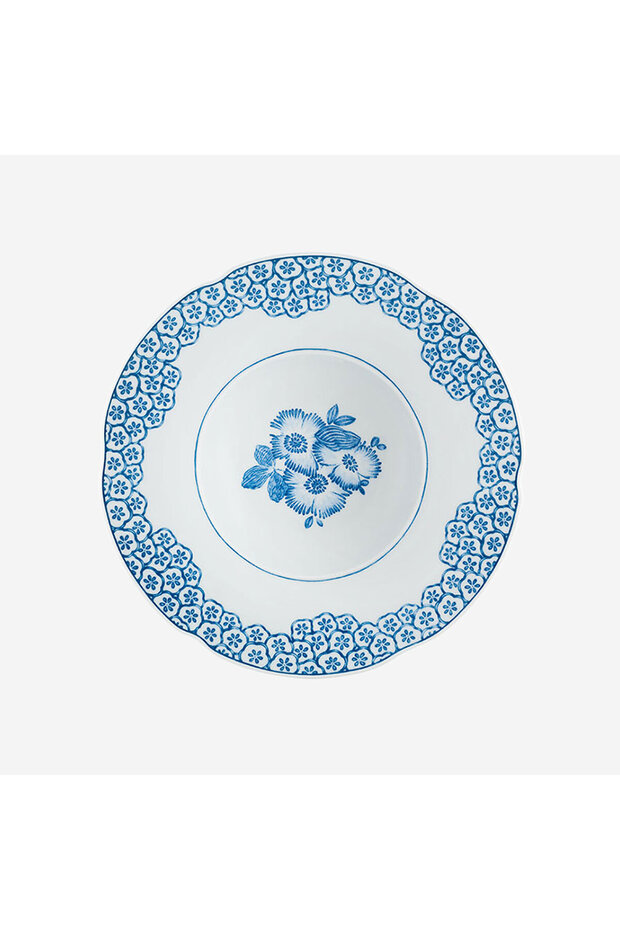 Coralina by Oscar De La Renta Blue Porcelain Deep Plate 25 cm