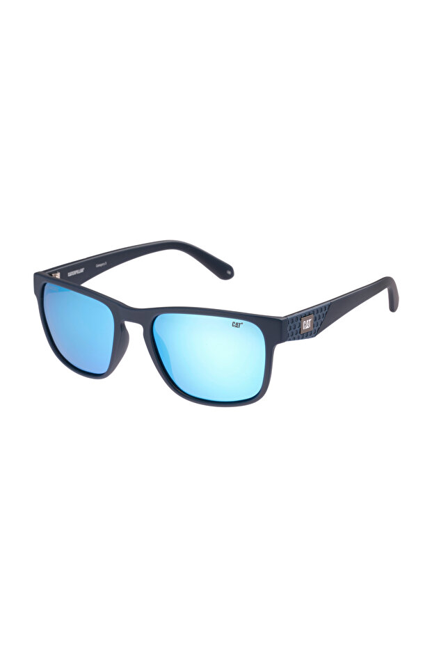 Deep Square Sunglasses with Keyhole Bridge, Rubber Detailing & TAC Polarized Lenses