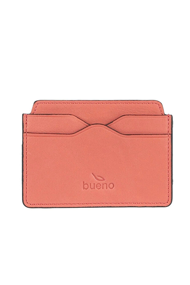 Coral Leather Unisex Card Holder