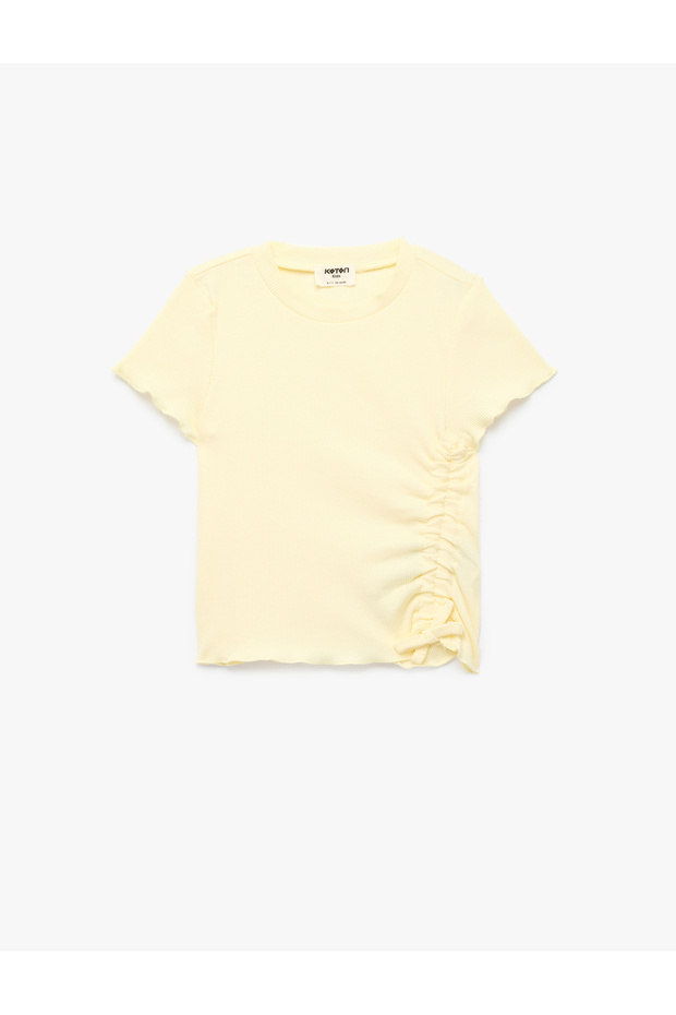 Cotton Drawstring Short Sleeve Crew Neck T-Shirt