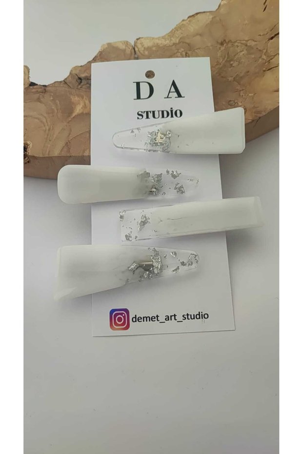 Epoxy Colored 4-Piece Steel Clip Hair Clips
