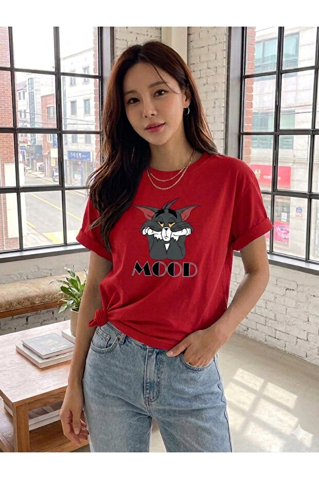 Unisex Mood Printed Oversize T-shirt