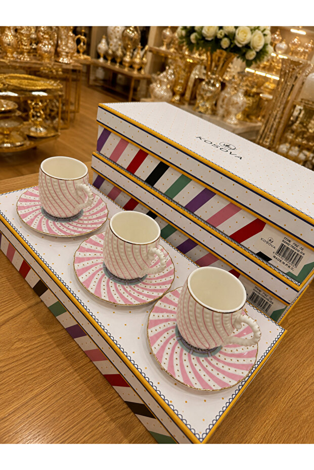ESTERHOMEDECOR porcelain coffee cup set for 6 people