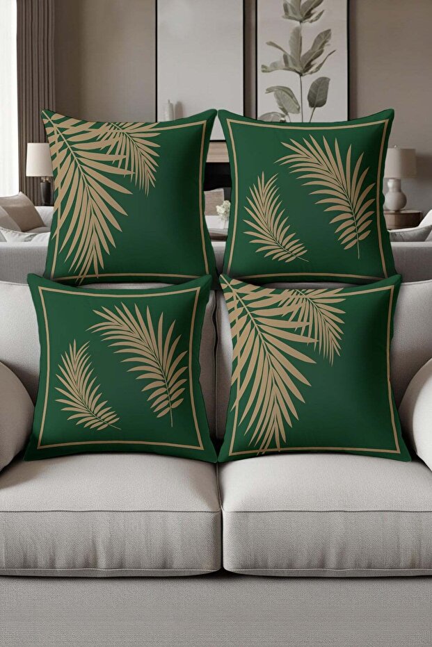 Digital Printed Soft Textured 4-Piece Throw Pillow Cover Set Krl0133