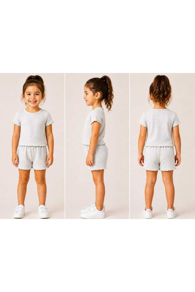 Girl's Casual Shorts T-Shirt Top and Bottom 2-Piece Set 2-8 Years Old