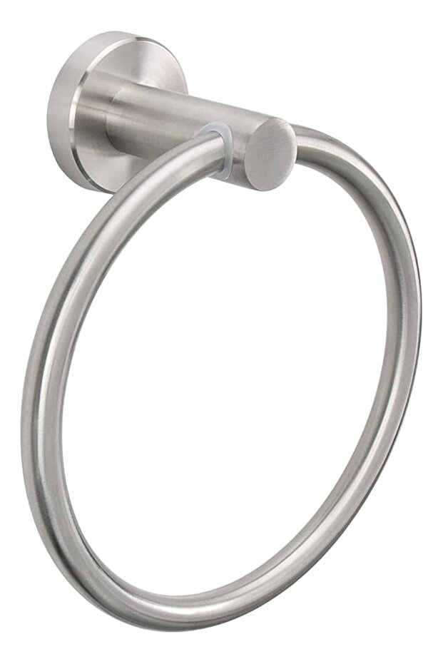 Bath Towel Ring, Bathroom Hardware Accessories-Thicken Stainless Steel Hand Towel Holder for Bathroom, Modern Round Towel Hanger Wall Mounted (Sliver)