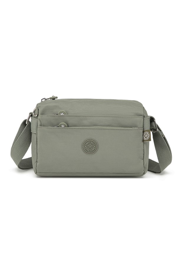 Daily Small Size Waterproof Lightweight Crinkle Fabric Women's Crossbody Bag Green