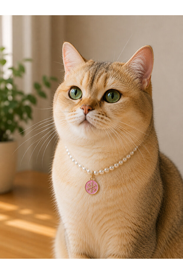 Christmas Themed Pearl Cat Necklace
