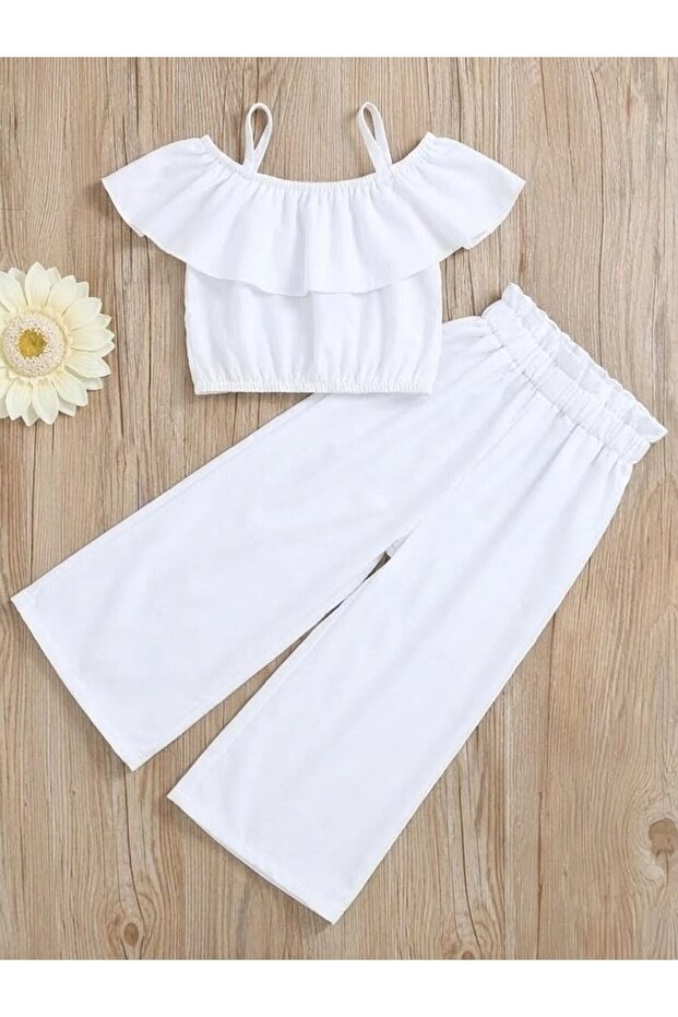 Girl's 2-Piece Combination Woven Summer Outfit Does Not Show Inside.
