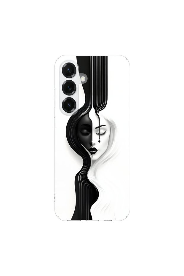 Samsung Galaxy S25 Plus Compatible Aesthetic Face 3 Design Transparent Case