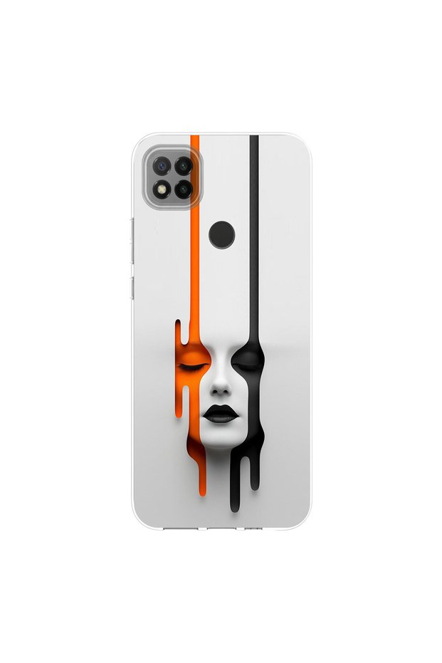 Redmi 9C Compatible Aesthetic Face 1 Design Transparent Case