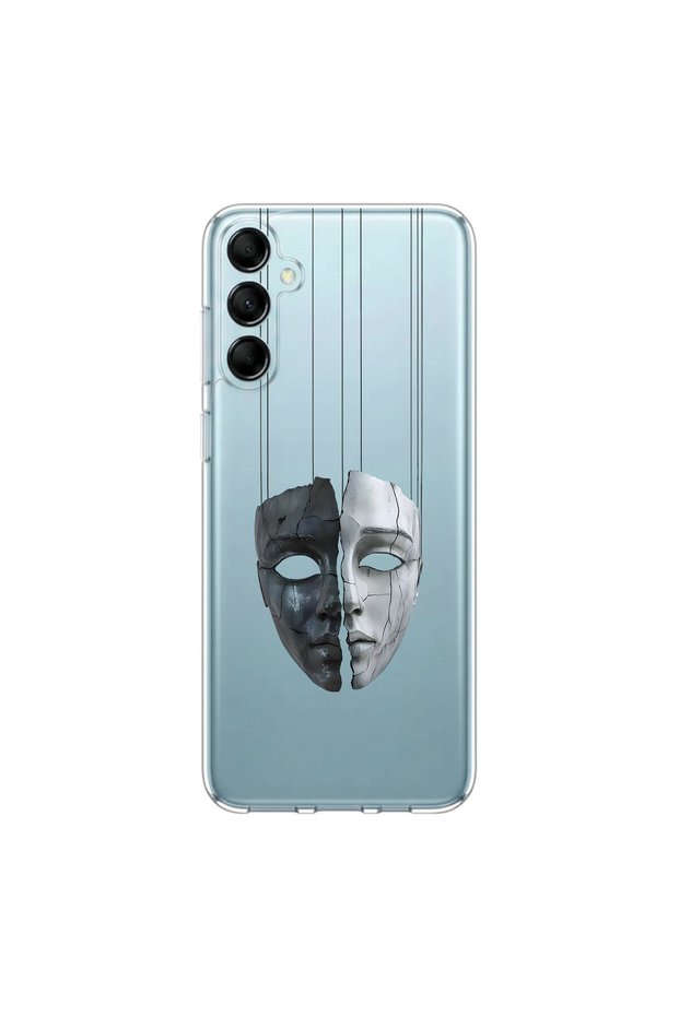 Samsung Galaxy M14 Compatible Aesthetic Face 7 Design Transparent Case