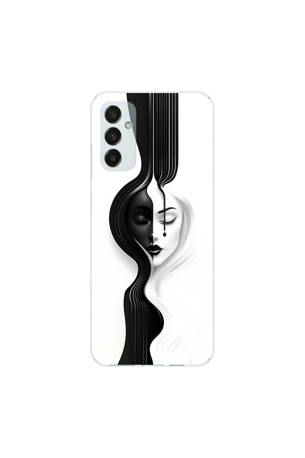 Samsung Galaxy M23 Compatible Aesthetic Face 3 Design Transparent Case