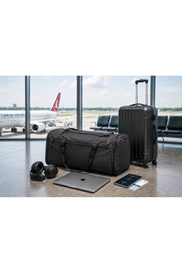 Unisex Long Strap Sports Travel Bag with 4 Zippered Compartments, Suitable for Women & Men