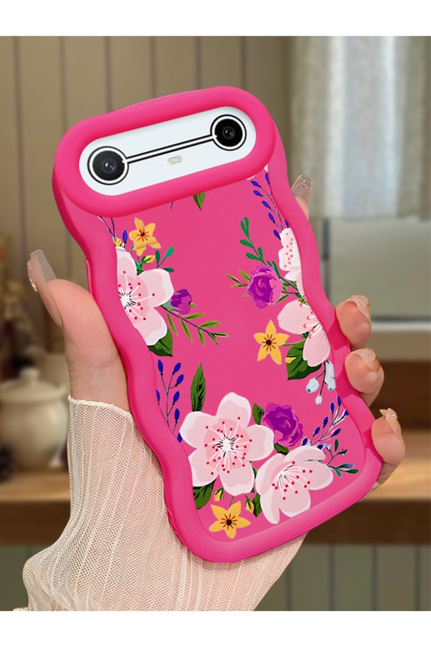 Tecno Spark Slim Compatible Case Camera Protector Red Silicone Couple Phone Case Floral Pattern