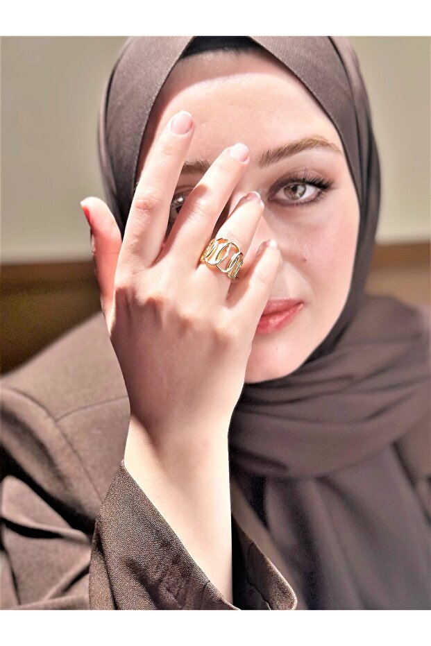 Twin Ring Ağura Ring Gold Plated 486