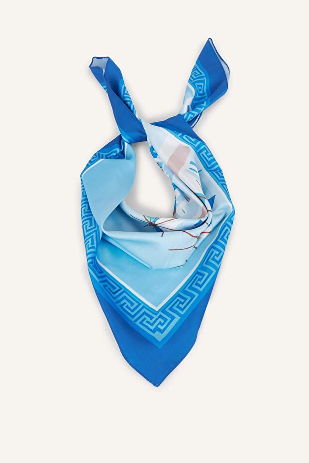 Women's Satin Blue Scarf H1971Ax26Sm