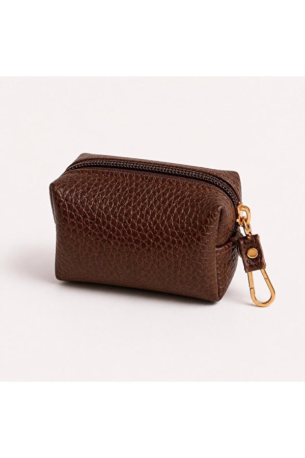 Vegan Leather Mini Organizer Bag with Charms – Multi-Purpose Organizer with Zipper