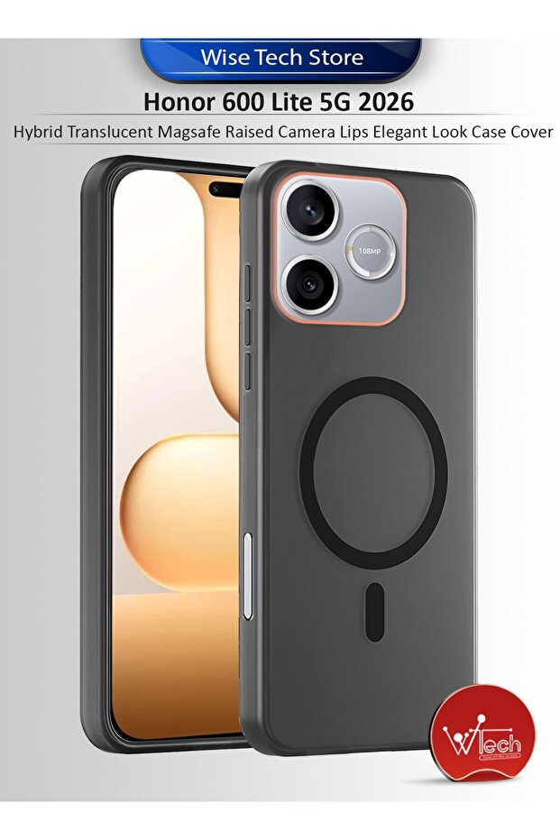 Honor 600 Lite 5G 2026 Hybrid Translucent Magsafe with Magnetic Charging Raised Camera Lips Case Cover