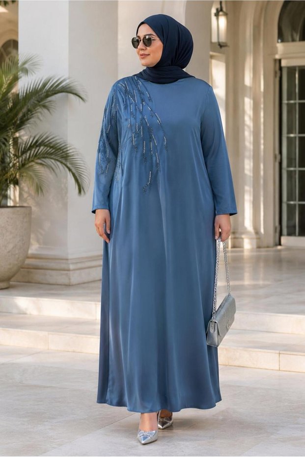 Plus Size Crepe Satin Dress 20798