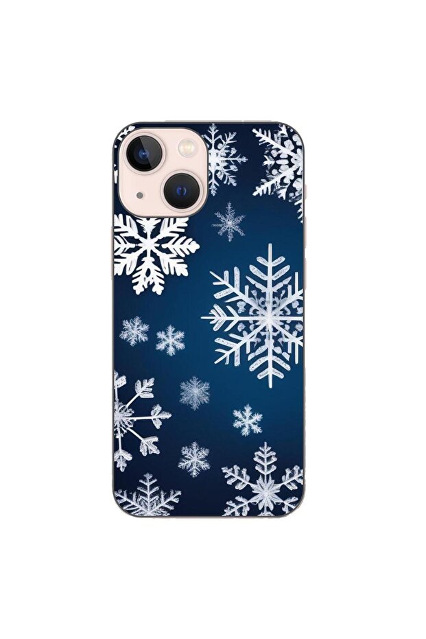 Case compatible with Apple iPhone 13 Mini Silicone Gel Tpu Snowflake Pattern - 1