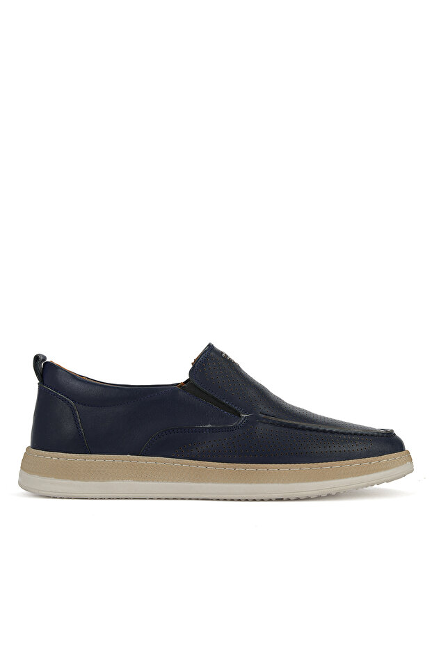 , Men's Genuine Leather Casual Shoes 161423Z352 Navy Blue