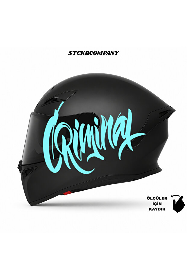 Criminal Helmet Sticker – Premium Text Sticker for Motorcycle Helmet