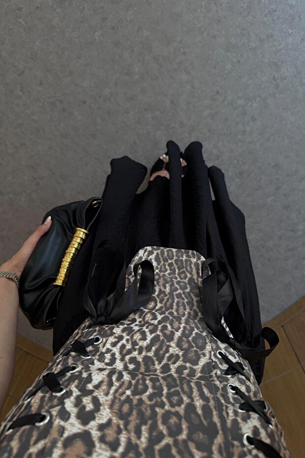 Eyelet Leopard Corset - 5